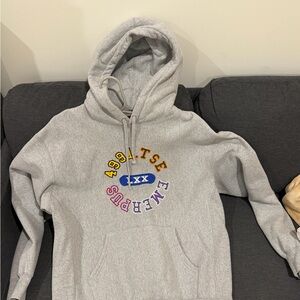 Supreme Gray Hoodie with Red Tag